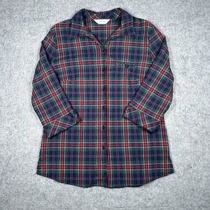 Allison Daley Button Down Shirt Blouse Women's Size Large‎ Plaid Multicolour